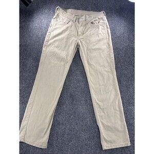Levis 514 Straight Fit Jeans Mens 32x30 Khaki Beige Stretch Denim